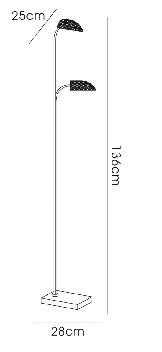 Diyas Ashton Floor Lamp 2 Light G9 Satin Nickel/Crystal, NOT LED/CFL Compatible