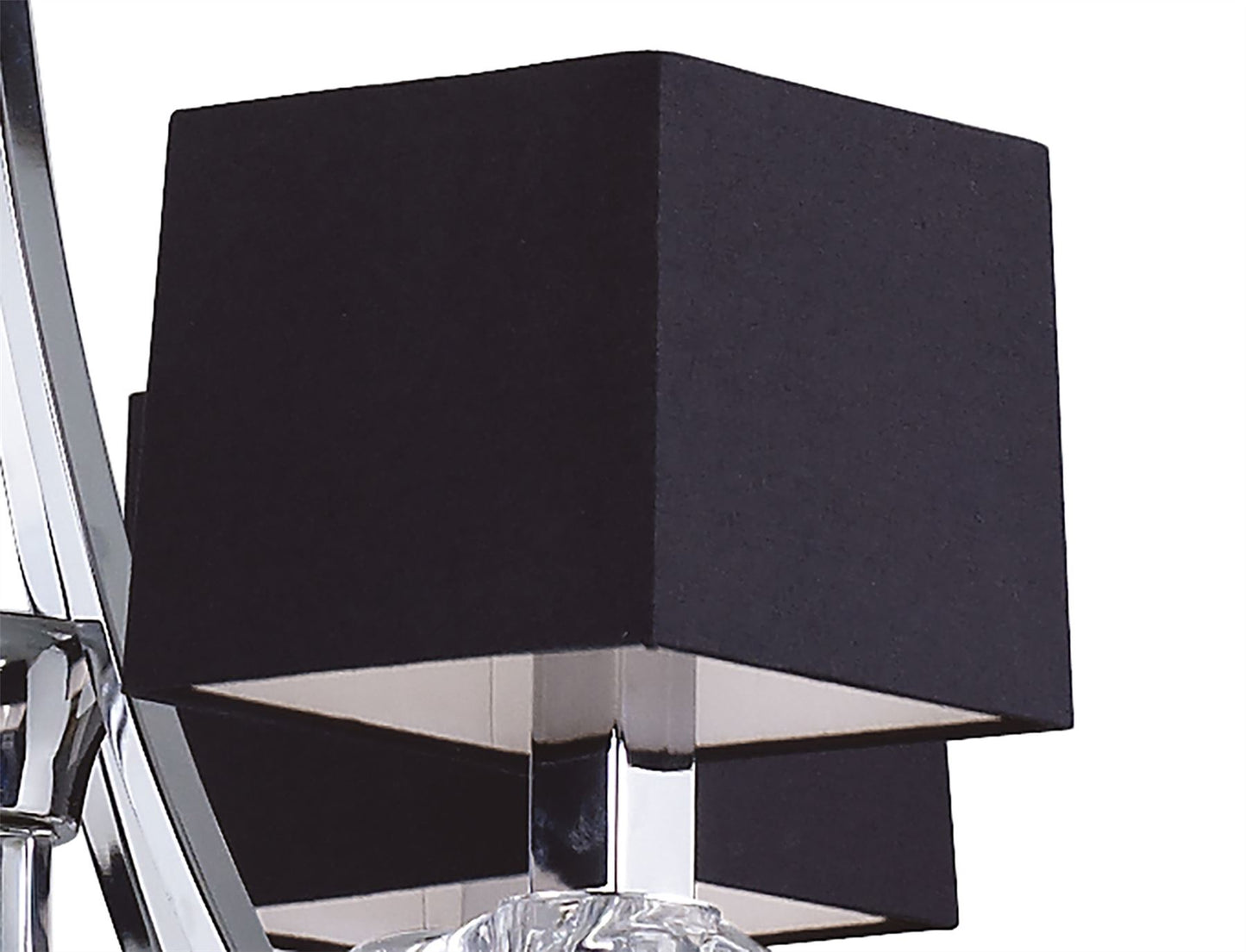 Mantra M0792 Akira Pendant 2 Tier 12 Light E14, Polished Chrome with Black Shades