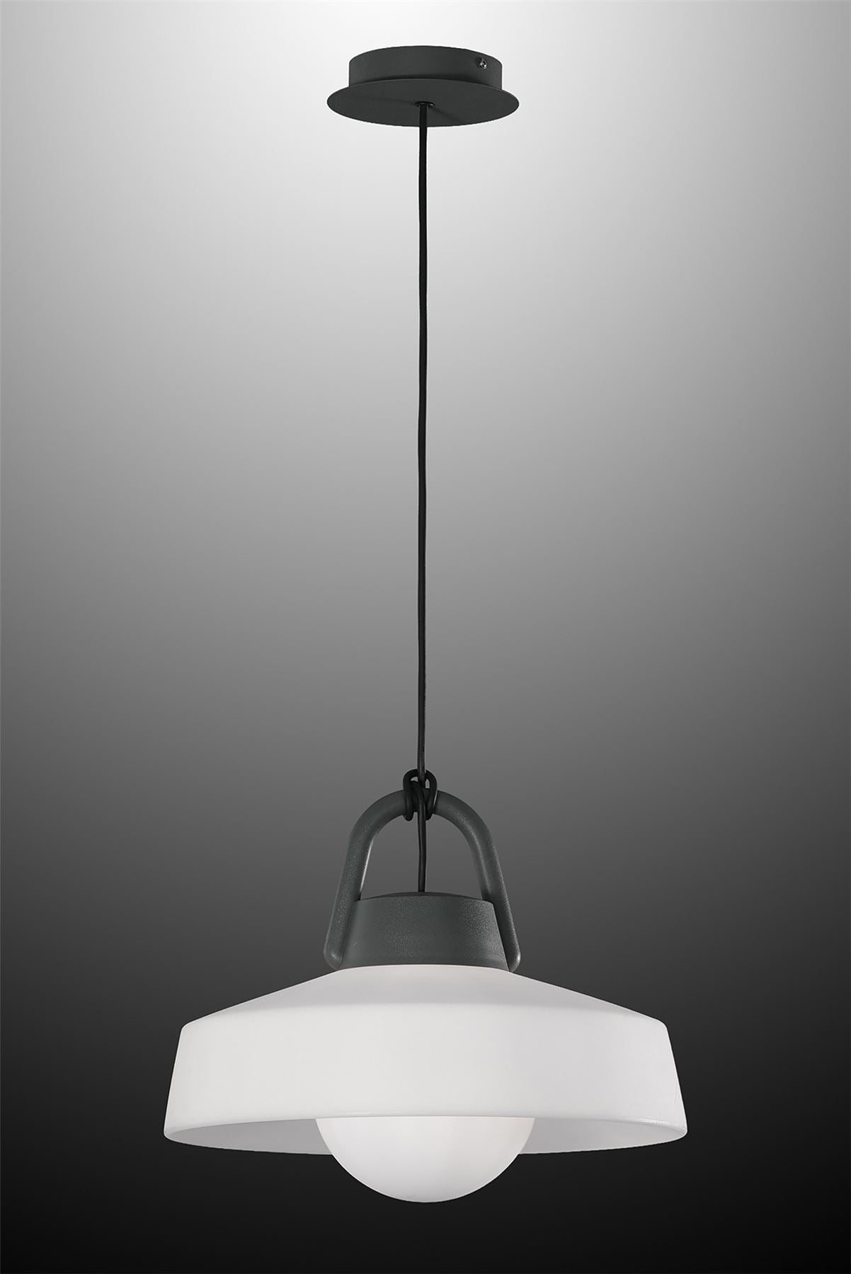 Mantra Fusion M6212 Kinke Pendant, 1 x E27, IP65, Anthracite, 2yrs Warranty