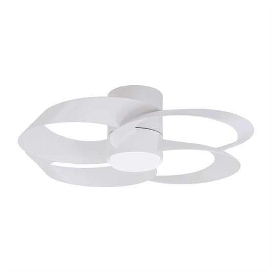Rose 65cm 24W LED Dimmable Ceiling Light With Built-In 22W DC Reversible Fan, Remote Control 2700-5000K, 2000lm, White