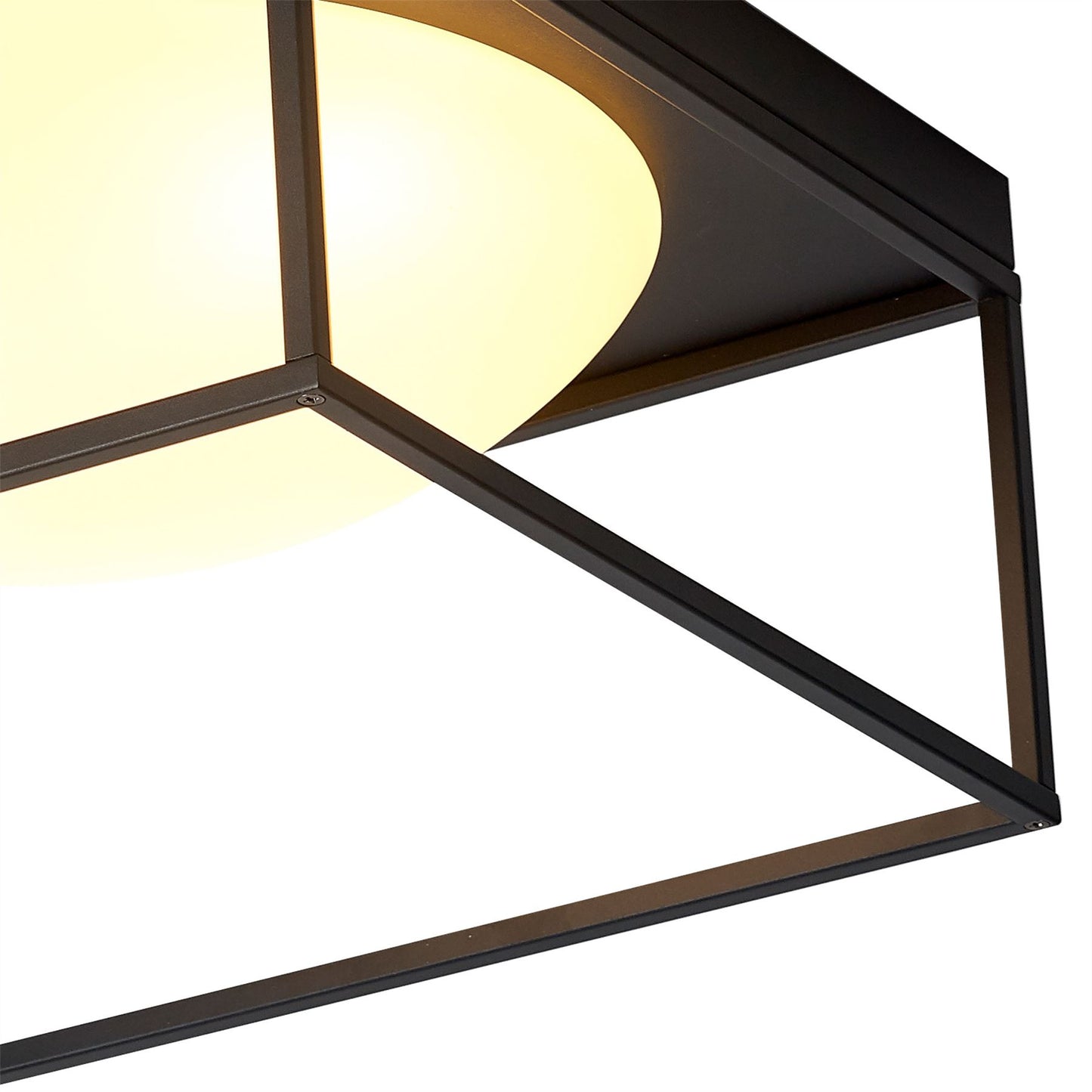 Mantra Desigual Semi Flush, 3 Light E27, Matt Black