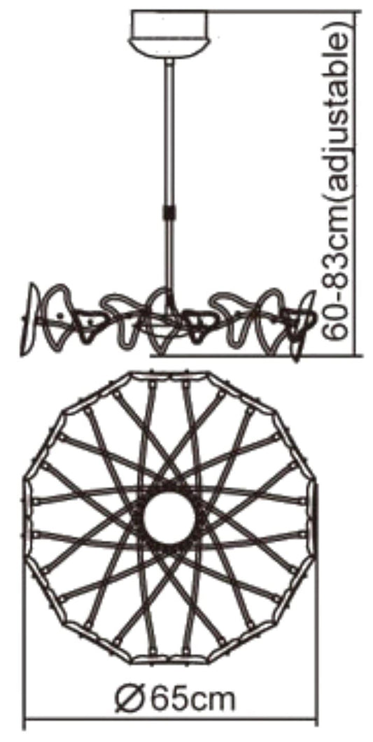 Mantra Otto 65cm Pendant 24 Light G4 Ring, Polished Chrome/Frosted Glass/Black Glass, NOT LED/CFL Compatible