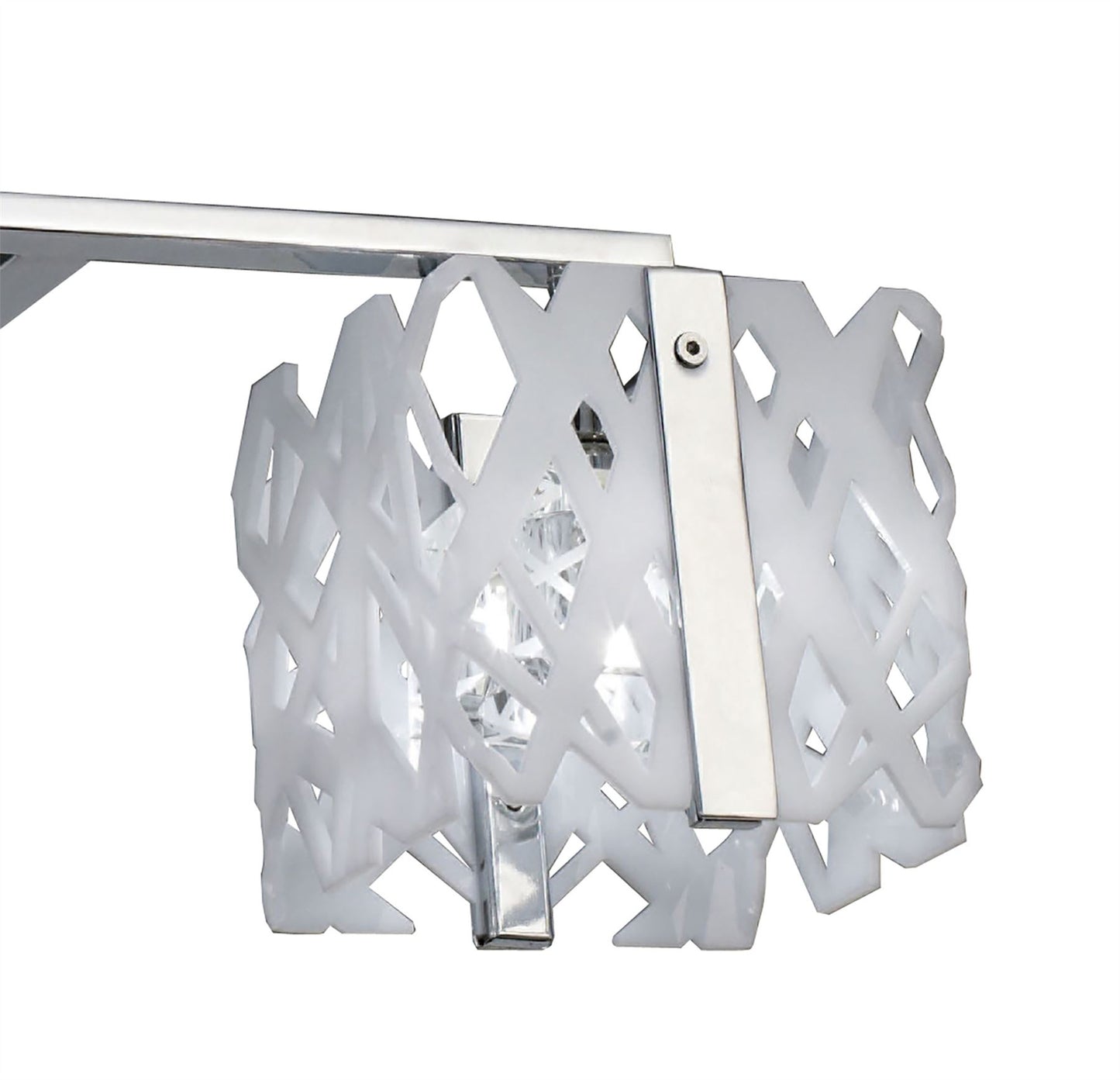 Mantra M1257 Tokio Rectangular Telescopic Semi Flush Convertible 4 Light G9 Line, Gloss White/Polished Chrome