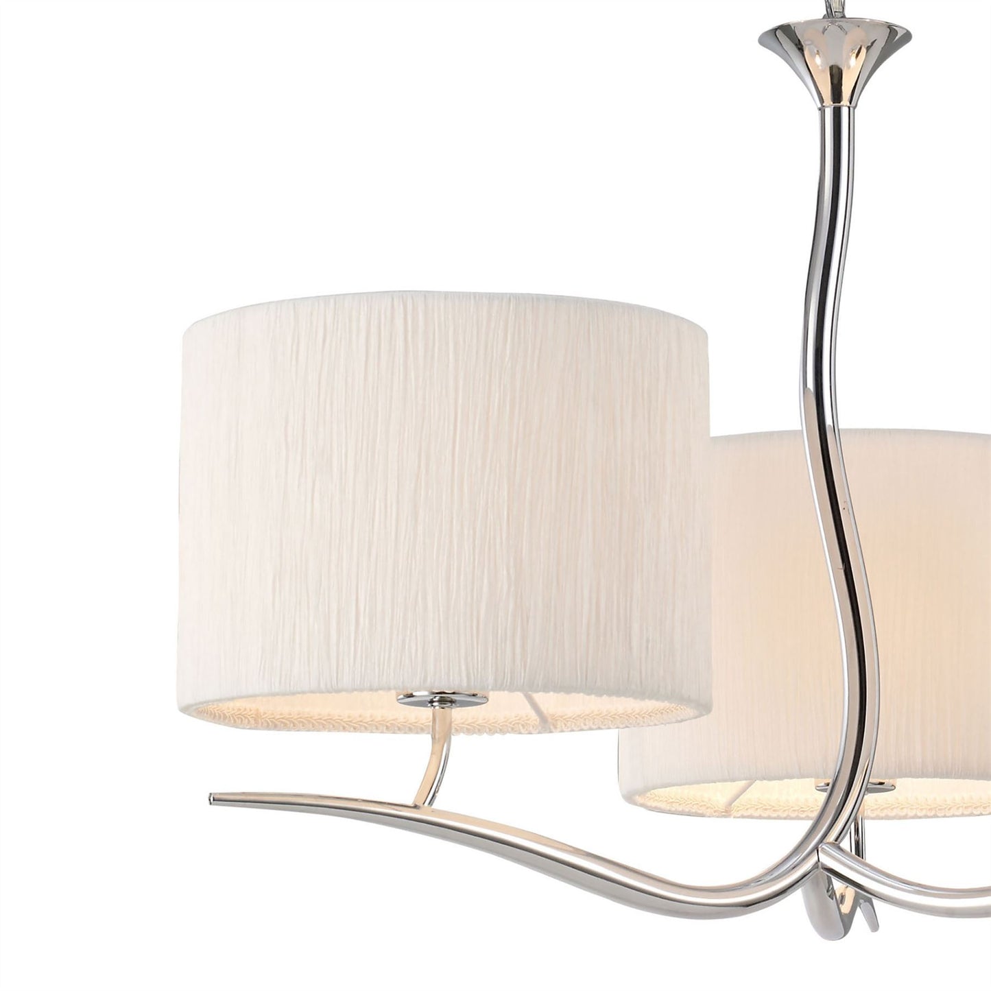 Mantra M1131 Eve Pendant 3 Light E27, Polished Chrome with White Round Shade