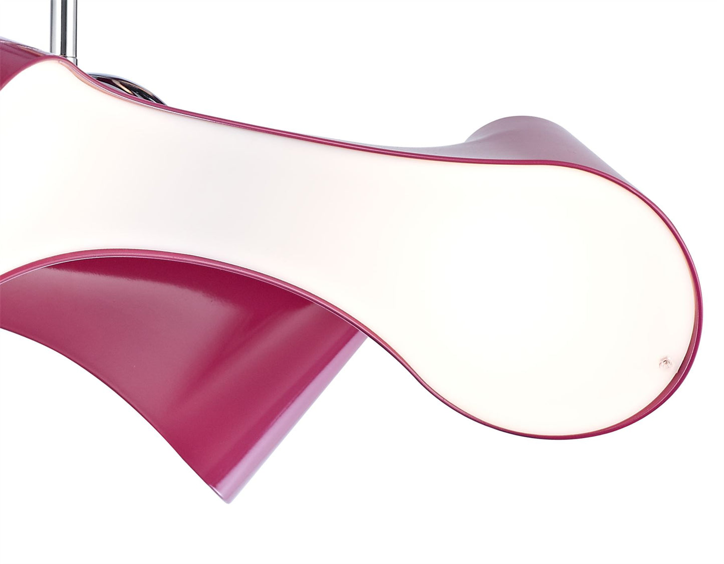 Mantra Ora Rectangular Ceiling 2 Arm 4 Light E27, Gloss Purple/White Acrylic/Polished Chrome, CFL Lamps INCLUDED