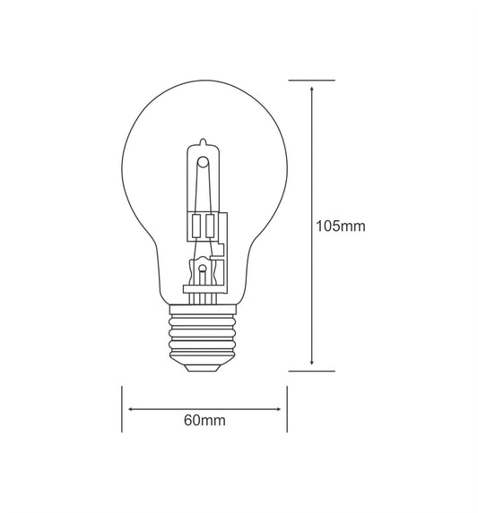 Luxram Halogen Energy Saver GLS E27 52W Halogen