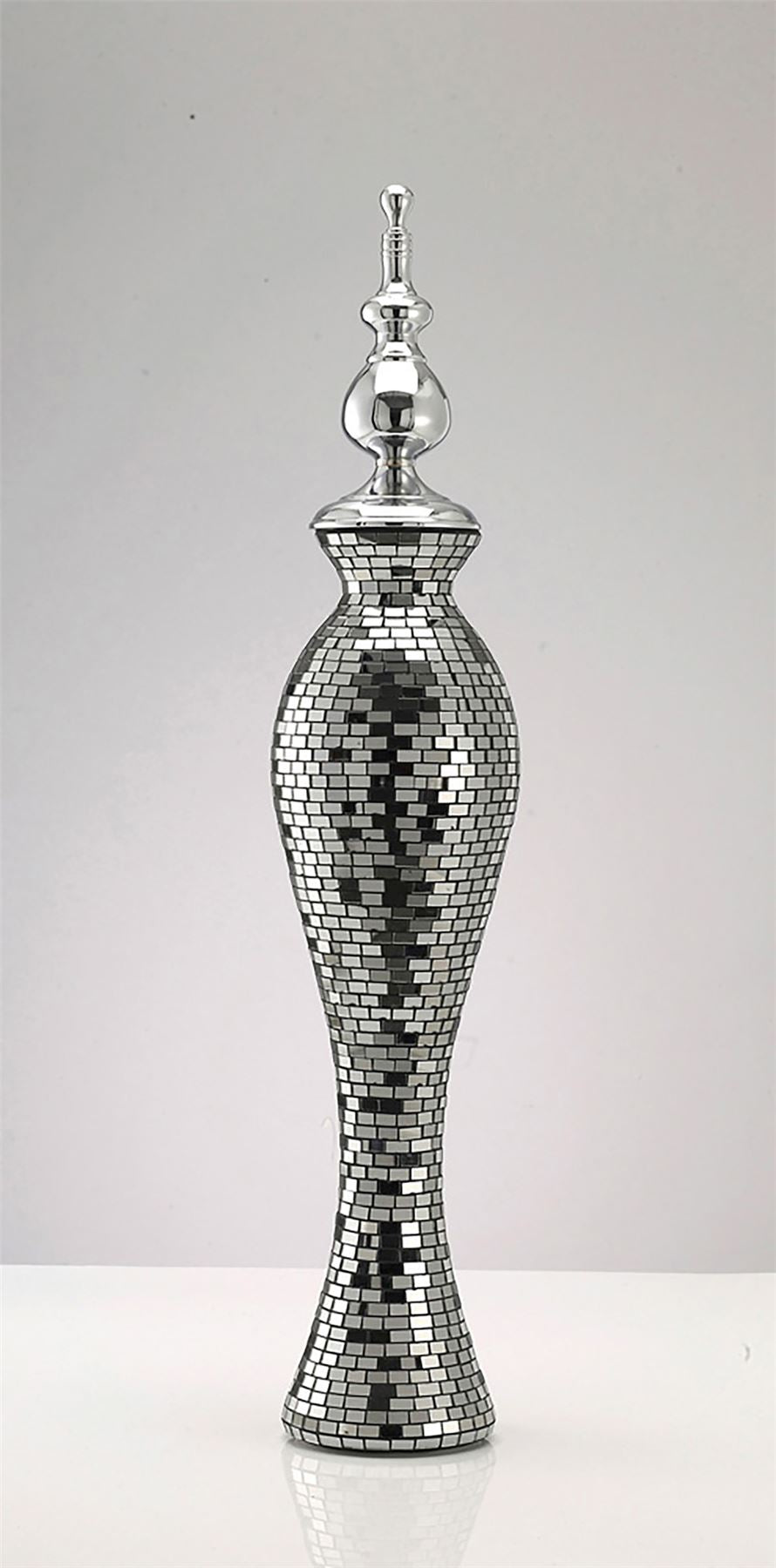 Diyas Home (DH) Anika Mosaic Ornament Small Silver Mosaic