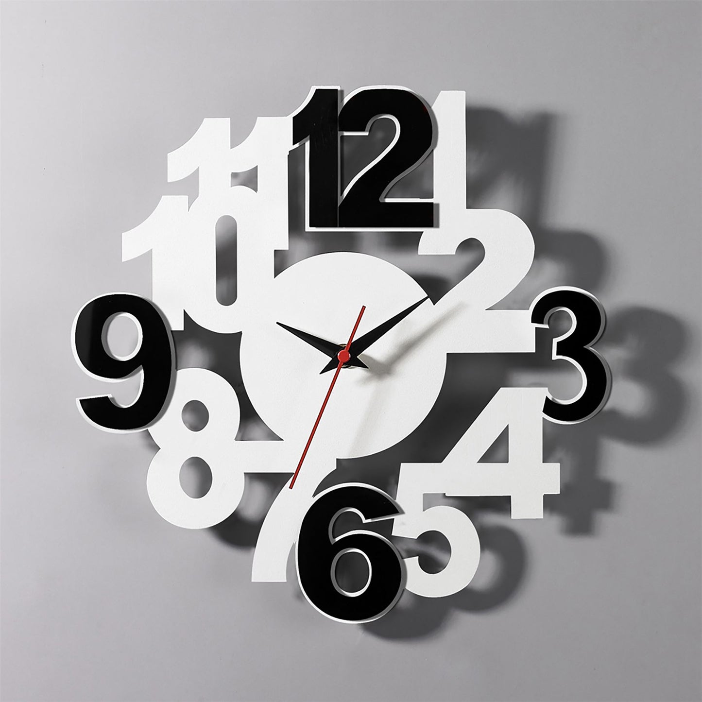 Diyas Home (DH) Infinity Numbers Clock Black/White Wall