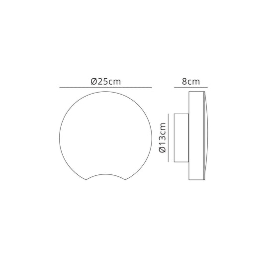 Mantra Fusion M5767 Lunas Ceiling/Wall Light 25cm Diameter 14W LED 3000K, 720lm, White, 3yrs Warranty