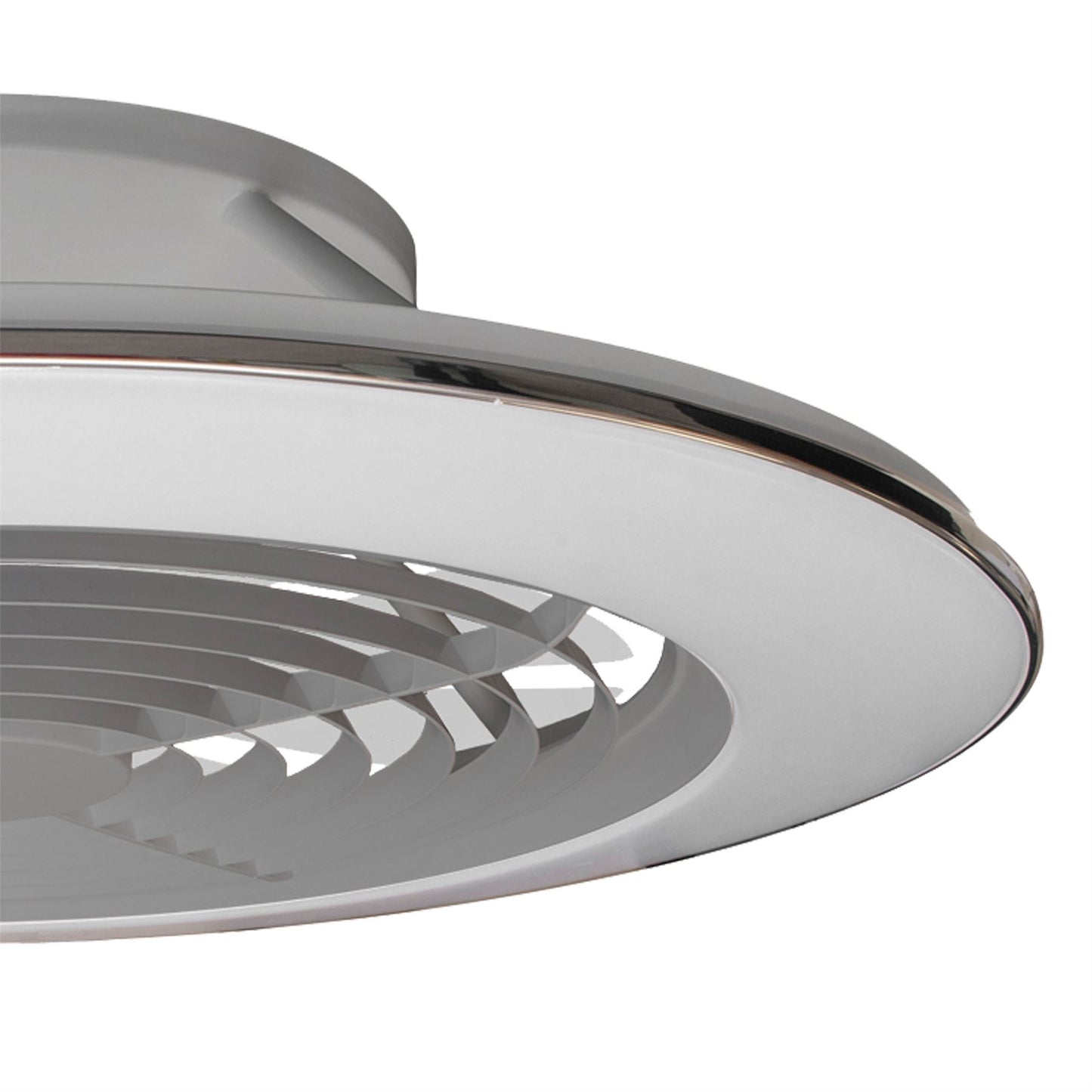 Alisio XL 73.5cm 95W LED Dimmable Ceiling Light & 58W DC Reversible Fan, Silver Finish c/w Remote Control, APP & Alexa/Google Voice Control, 5900lm