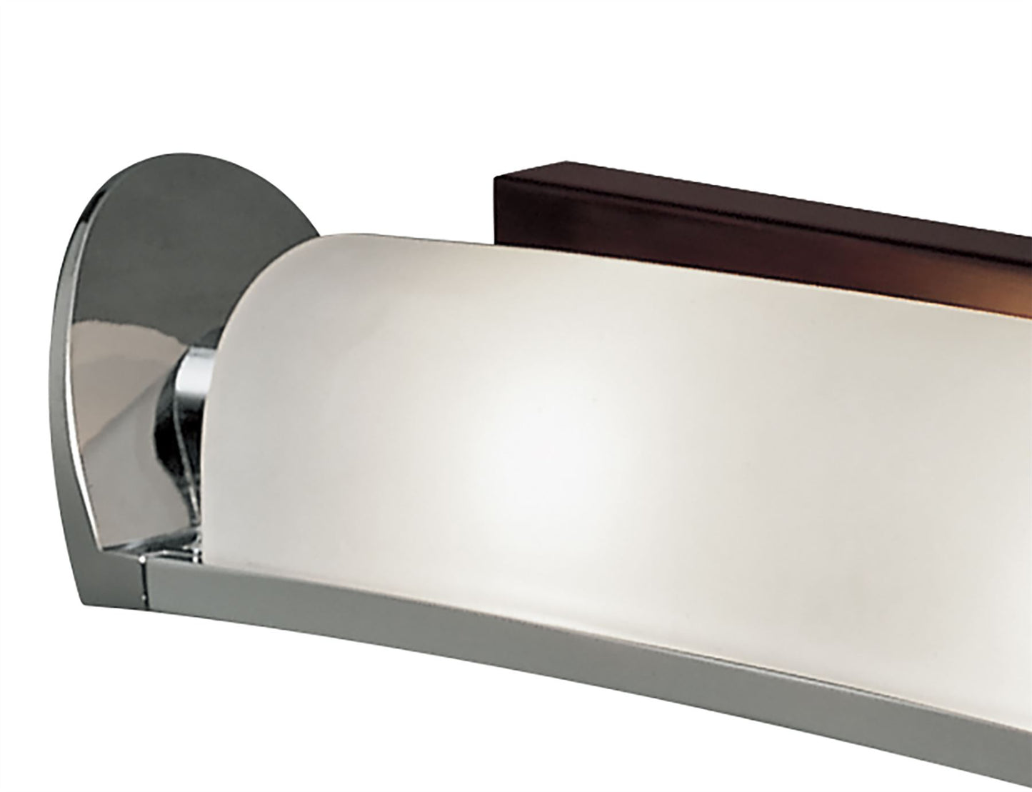 Mantra Zira Wall Light Switched 2 Light G9, Polished Chrome/Frosted White Glass/Wenge