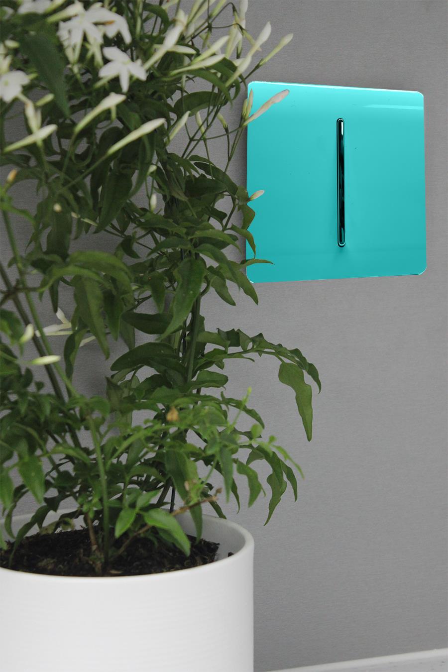 Trendi Artistic Modern Glossy Tactile Auto Retractive Door Bell Switch Bright Teal