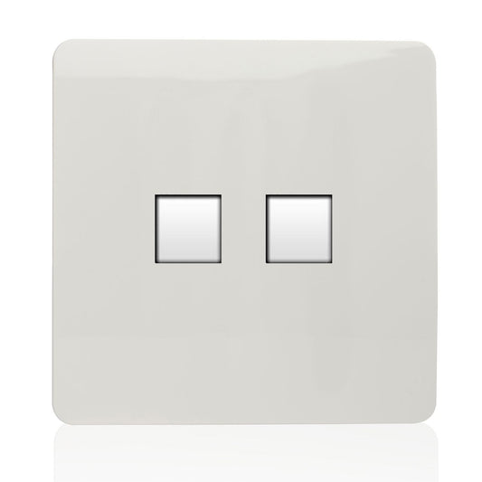 Trendi Telephone Socket + Cat 5e & Cat 6 RJ45 PC Socket White ART-TLP+PCWH