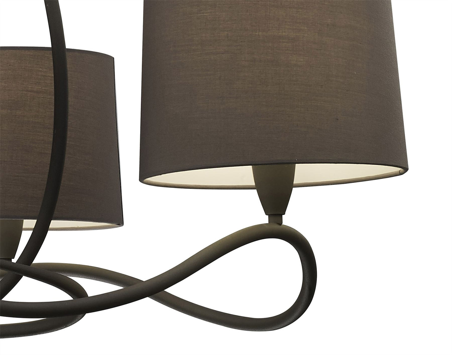 Mantra M3686 Lua Pendant 3 Light E27, Ash Grey with Ash Grey Shades