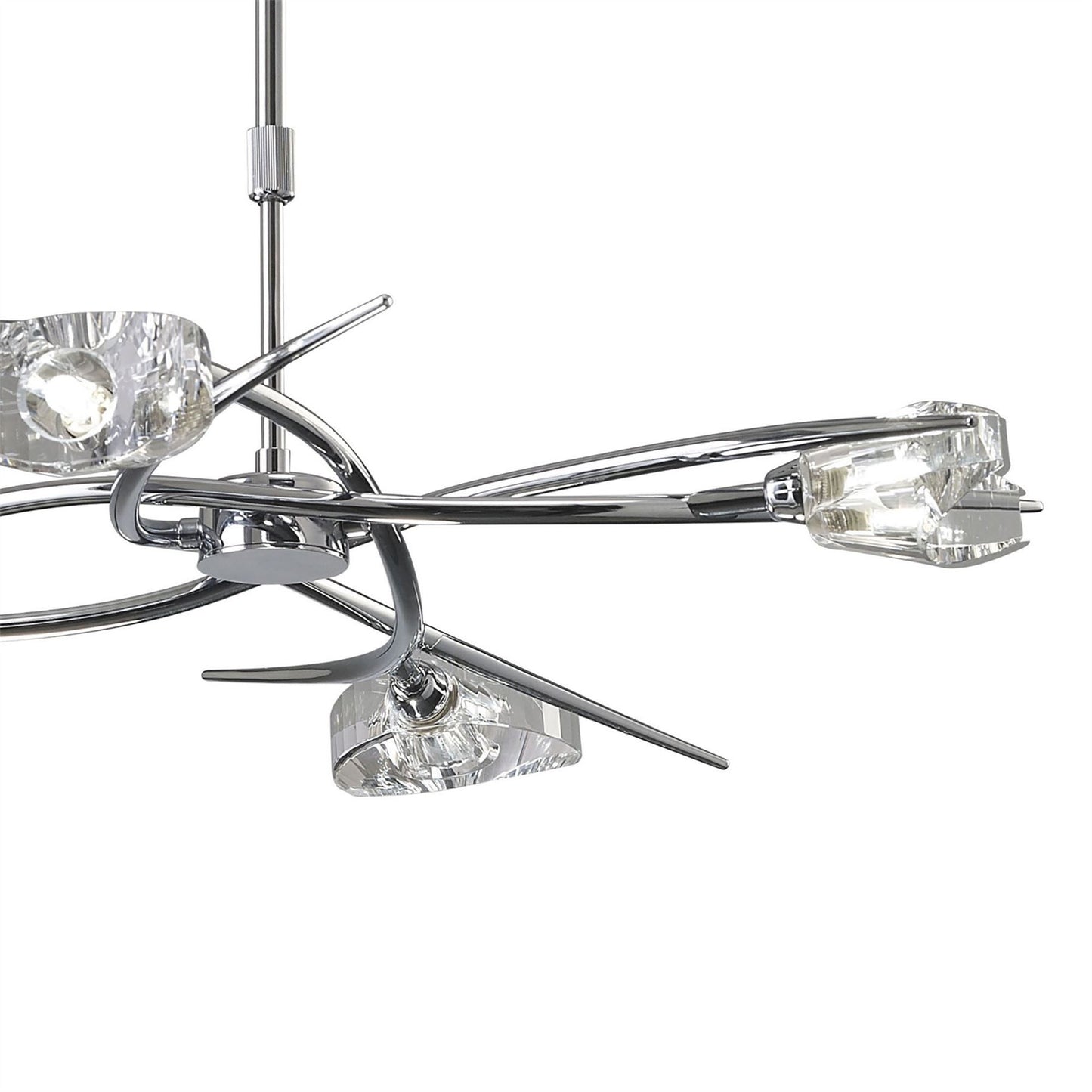 Mantra M1453 Eclipse Telescopic Semi Flush Convertible 4 Light G9, Polished Chrome