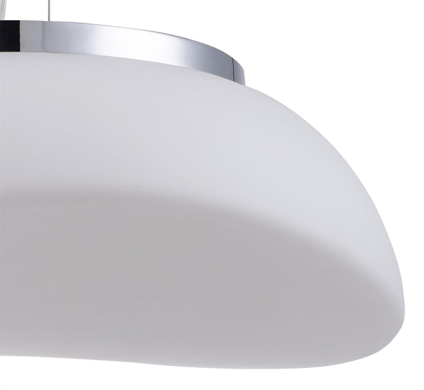 Mantra M4892 Opal Pendant 3 Light E27, Polished Chrome/Frosted White Glass