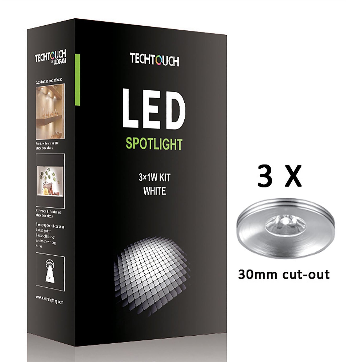 Techtouch Tech Downlight LED Spot Light 3x1W Kit 30°