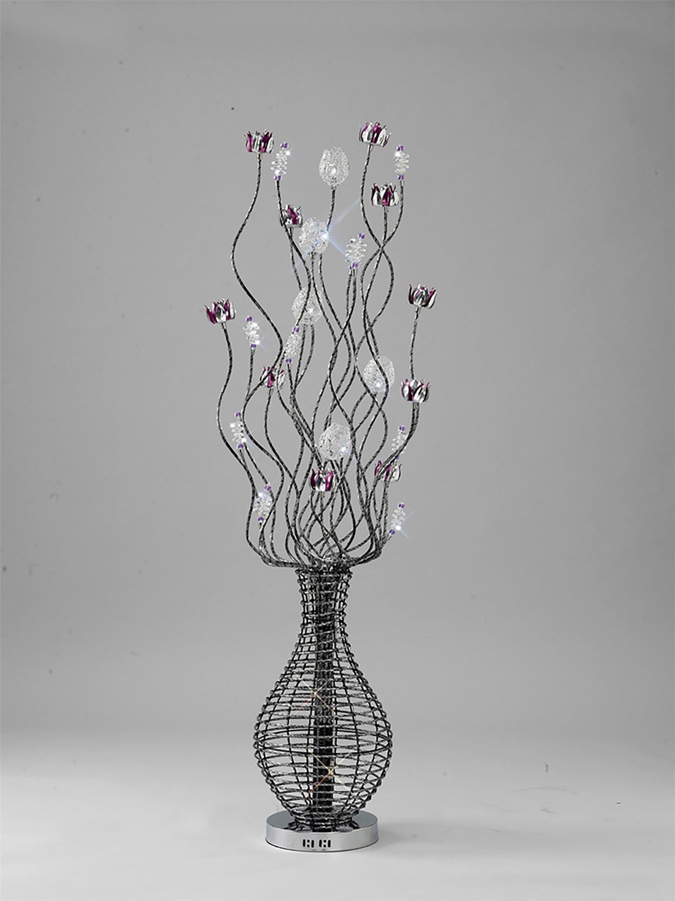 Diyas Home Rouge Aluminium (DH) Rouge Floor Lamp 7 Light G4 Black/Red/Chrome/Crystal, NOT LED/CFL Compatible