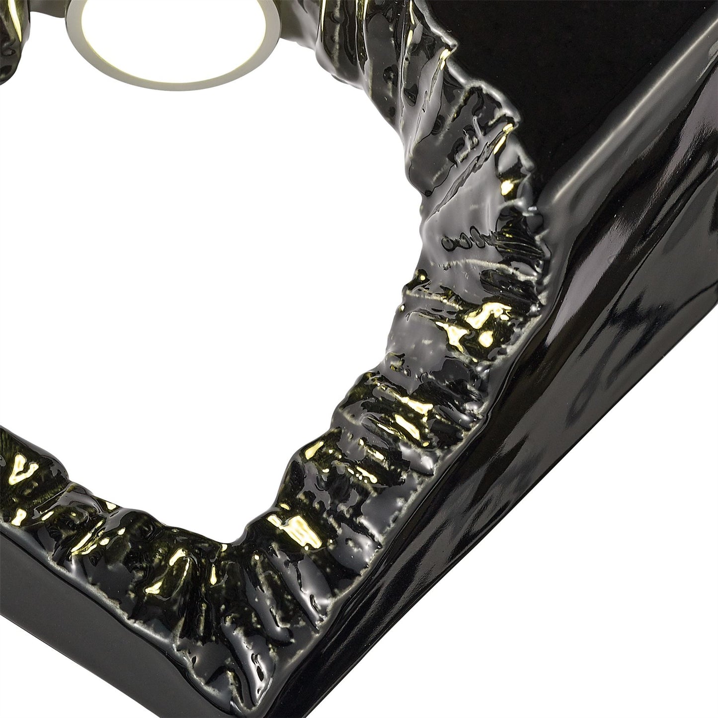 Diyas Salvio 16.5cm Ceramic Square Sculpture 1 x 3W LED 4200K Chrome/Black, Cut Out: 60mm, 3yrs Warranty Ceiling Light Fitting