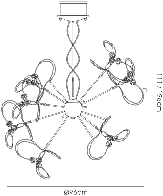 Diyas Messe 96cm 24 Light G4 Polished Chrome/Crystal, NOT LED/CFL Compatible Item Weight: 15.3kg Ceiling Pendant Light Fitting