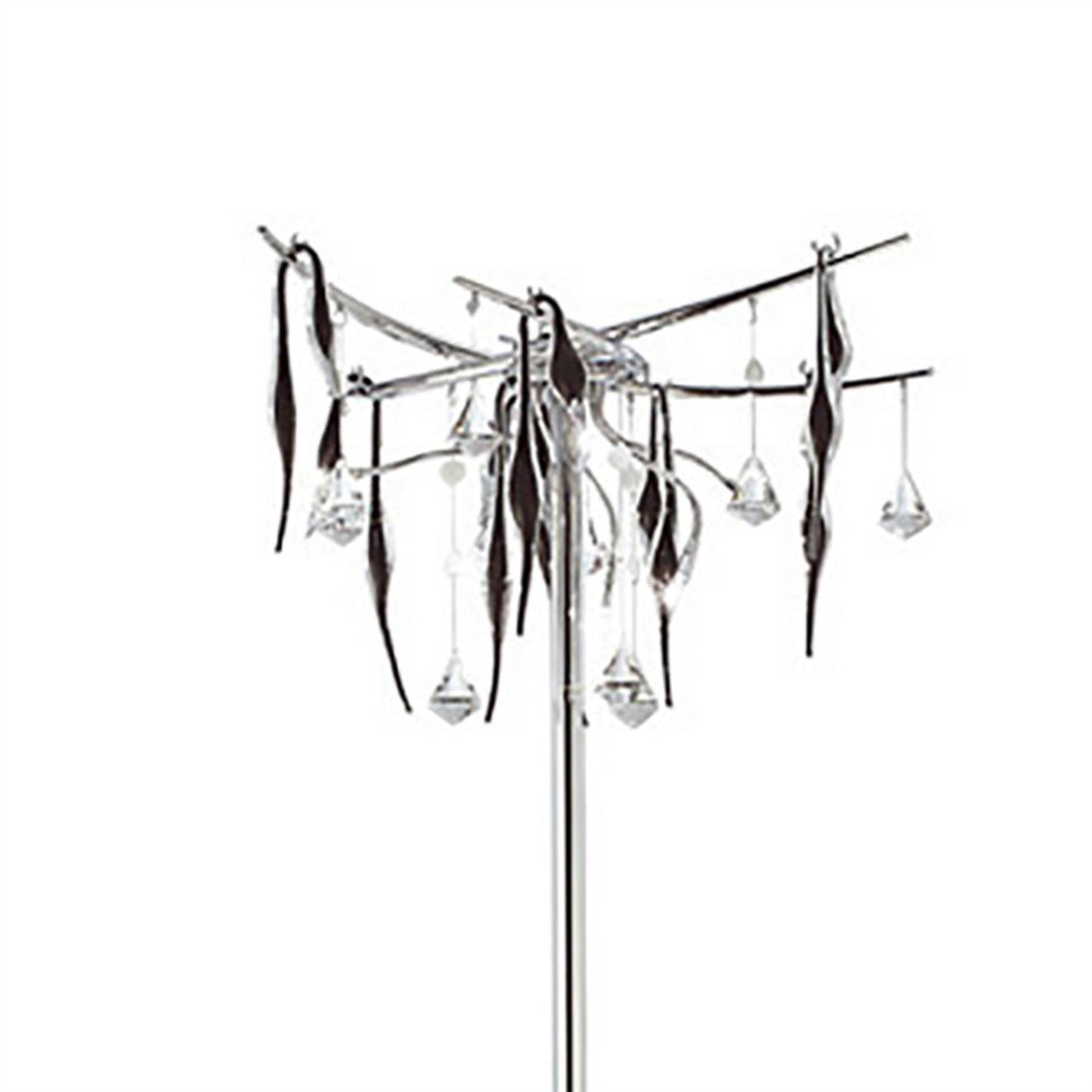 Diyas Cygnet Floor Lamp 6 Light G4 Polished Chrome/Black Glass/Crystal, NOT LED/CFL Compatible Item Weight: 15kg