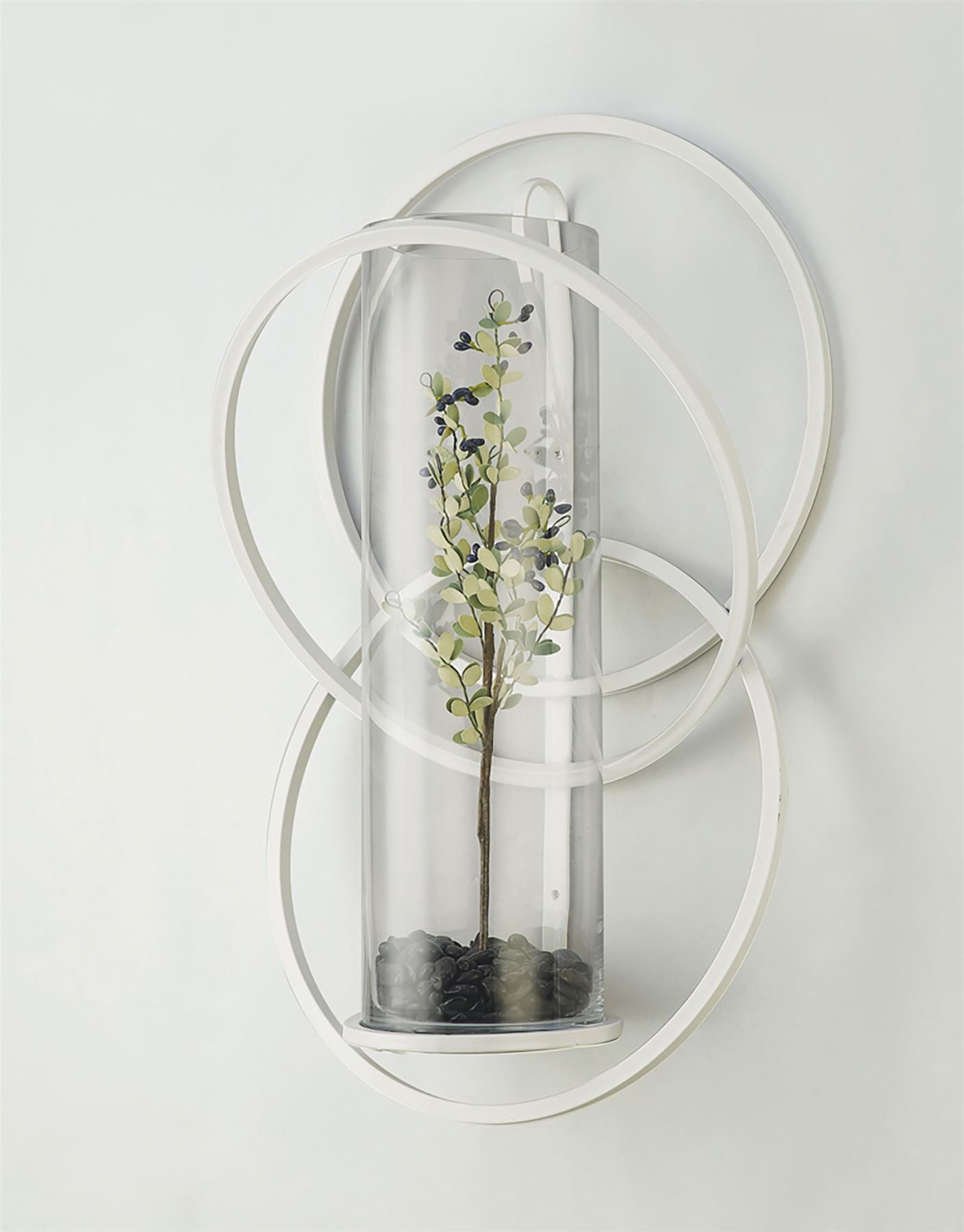 Diyas Home (DH) Oreo Wall Light Mounted Candle Holder White/Clear Glass