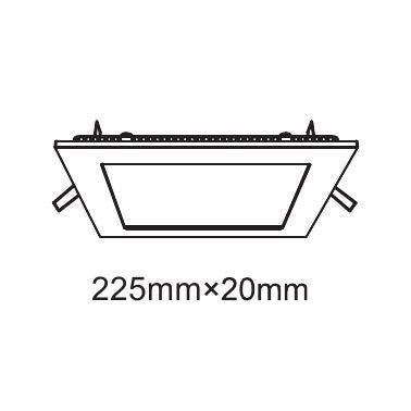 Techtouch Intego R Ecovision Intego Recessed Ecovision, 225mm, Square, 18W LED, Cool White, 4000K, 1500lm, 120°, White Frame, Inc. Driver, Cut Out: 205mm, 2yrs Warranty