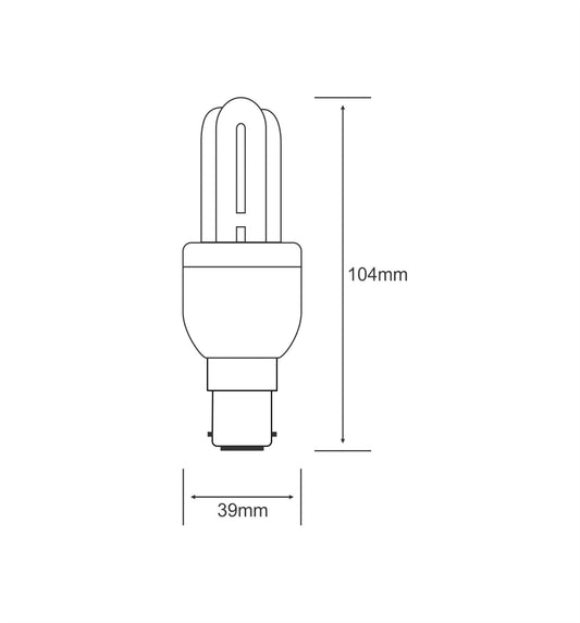 Luxram Extra Mini Supreme 3U B15 7W 2700K Compact Fluorescent Compact