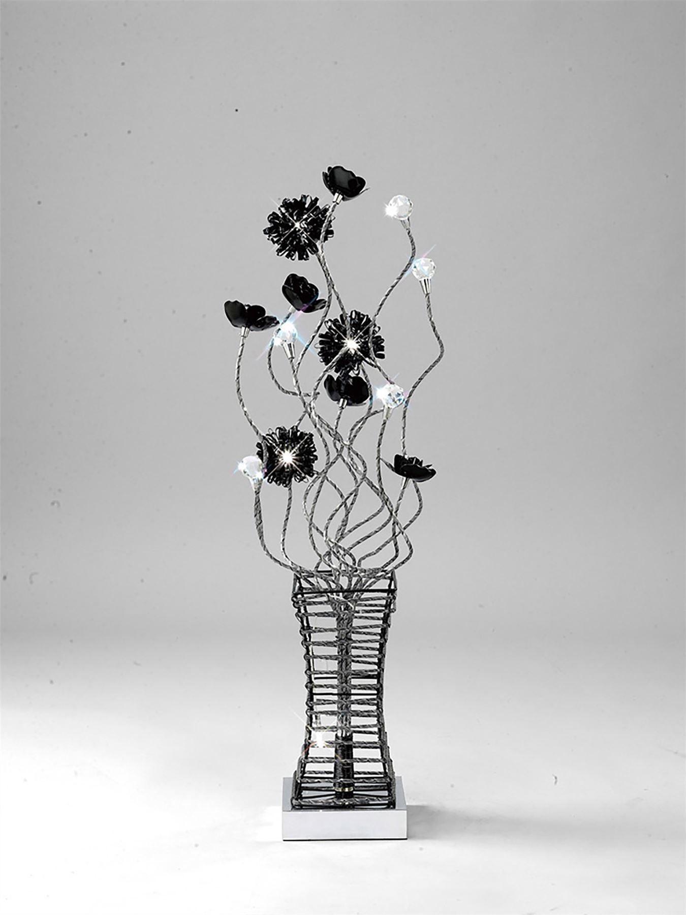 Diyas Home Majella Aluminium (DH) Majella Crystal Table Lamp 4 Light G4 Polished Chrome/Black, NOT LED/CFL Compatible