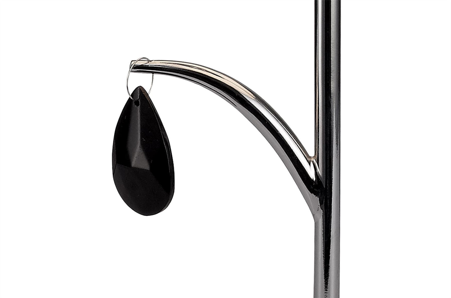 Mantra M6319 Andrea Table Lamp 45cm, 1 x E14 (Max 20W), Polished Chrome, White Shades, Black Crystal Droplets