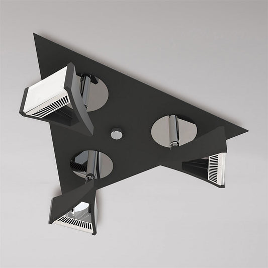 Mantra Fusion Filippo Spot Light 3 Light LED Triangular 15W 3000K, 1350lm, Matt Black/Polished Chrome, 3yrs Warranty