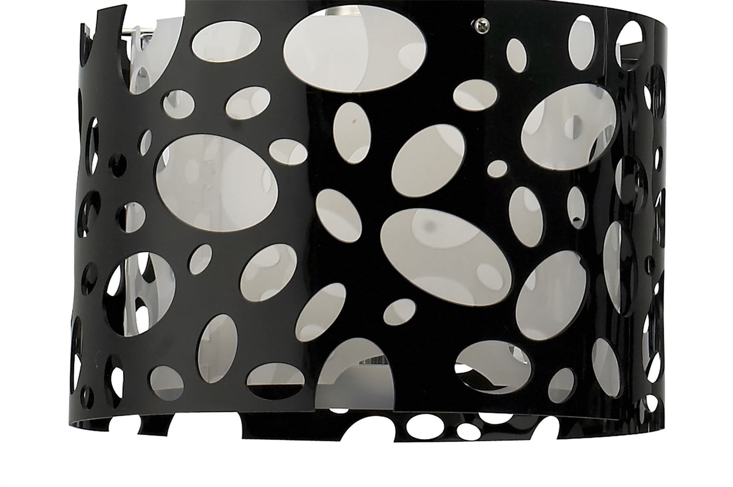 Mantra Lupin Linear Pendant 2 Light E27 Line, Gloss Black/White Acrylic/Polished Chrome, CFL Lamps INCLUDED
