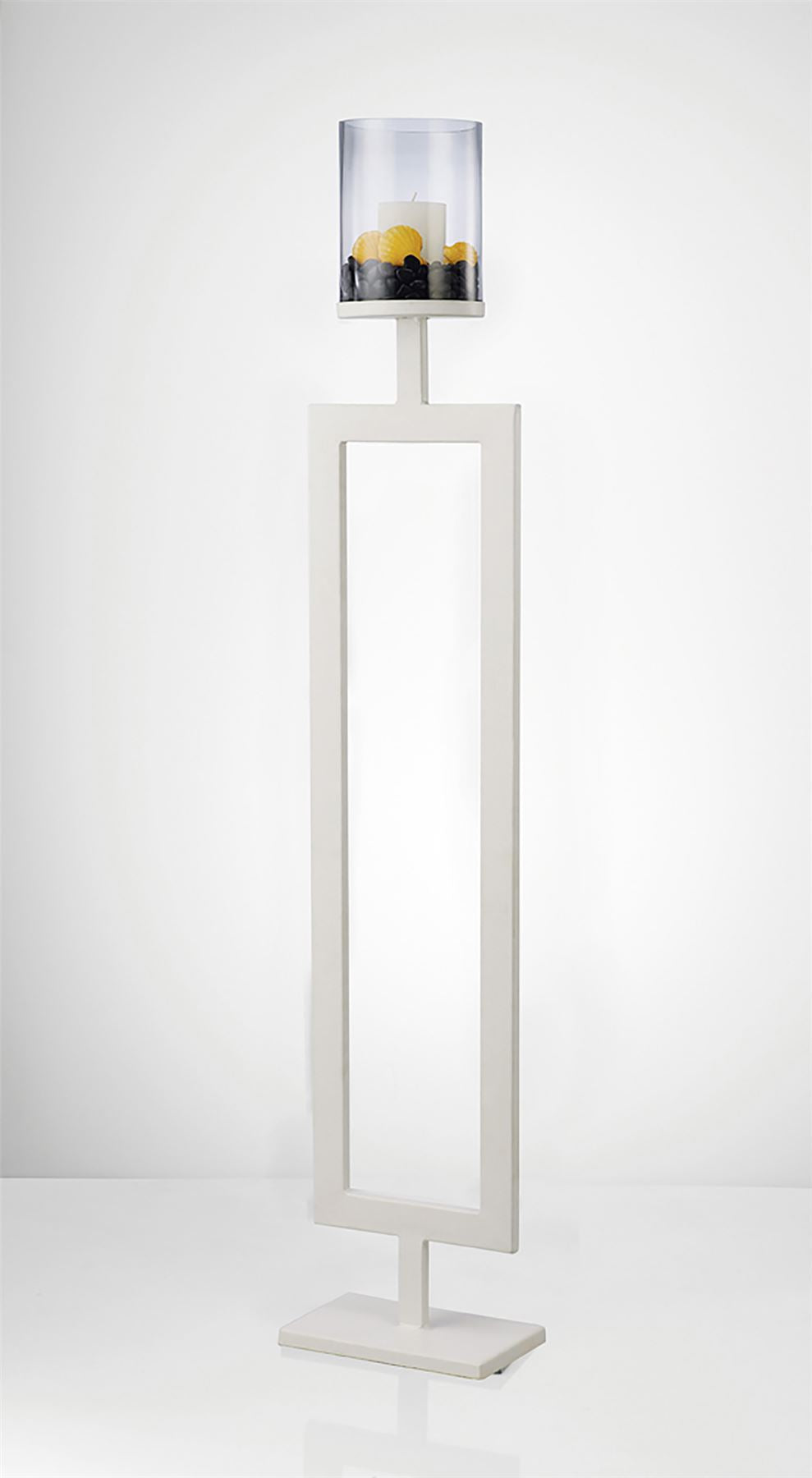 Diyas Home (DH) Nerissa Candle Holder 131cm White/Clear Glass Art
