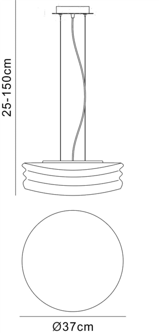 Mantra M3621 Mediterraneo Pendant 2 Light E27 Medium, Polished Chrome/Frosted White Glass