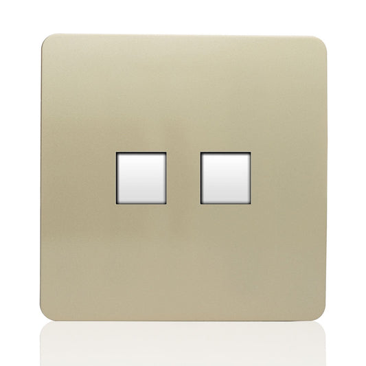 Trendi Modern Telephone Socket + RJ45 Cat 5e & Cat 6 PC Socket Gold ART-TLP+PCGO