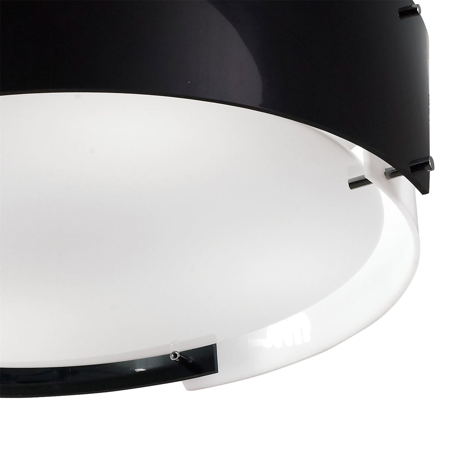 Diyas Dakota 57cm Flush Small 4 Light E27 Polished Chrome/Black & White Acrylic Ceiling Light Fitting
