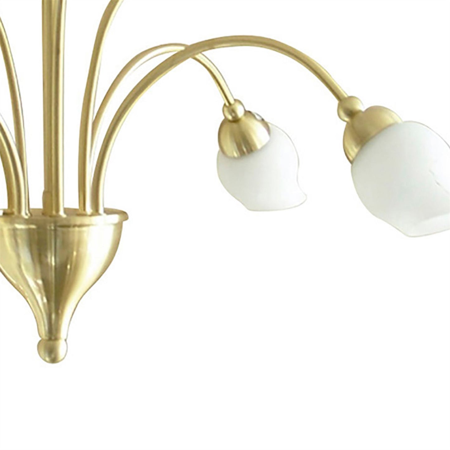 Diyas Rimini 61cm 8 Light G9 Satin Brass/Opal Glass Ceiling Pendant Light Fitting