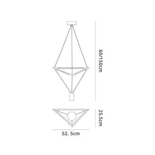 Mantra Electra Small Pendant 7W + 14W LED, 3000K, 1600lm, Black/Black Chrome/White Acrylic, 3yrs Warranty