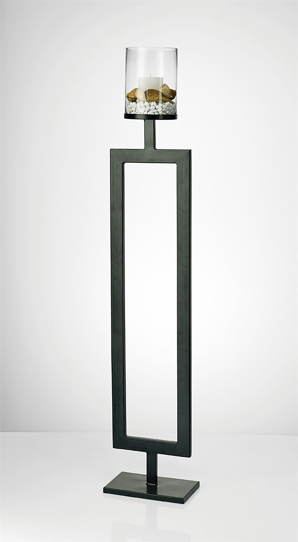Diyas Home (DH) Nerissa Candle Holder 131cm Black/Clear Glass Art