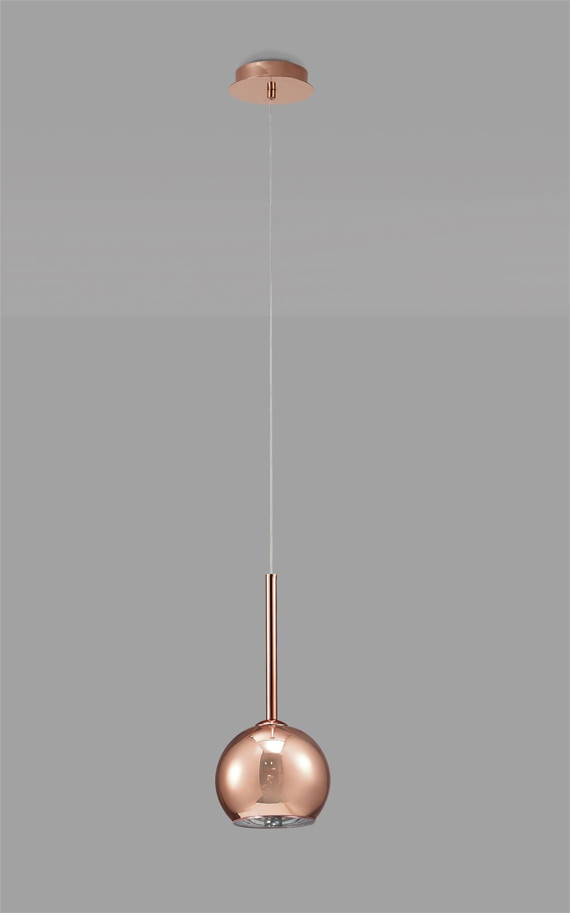 Deco Regina Single Pendant 1 Light G9 Copper/Copper Glass