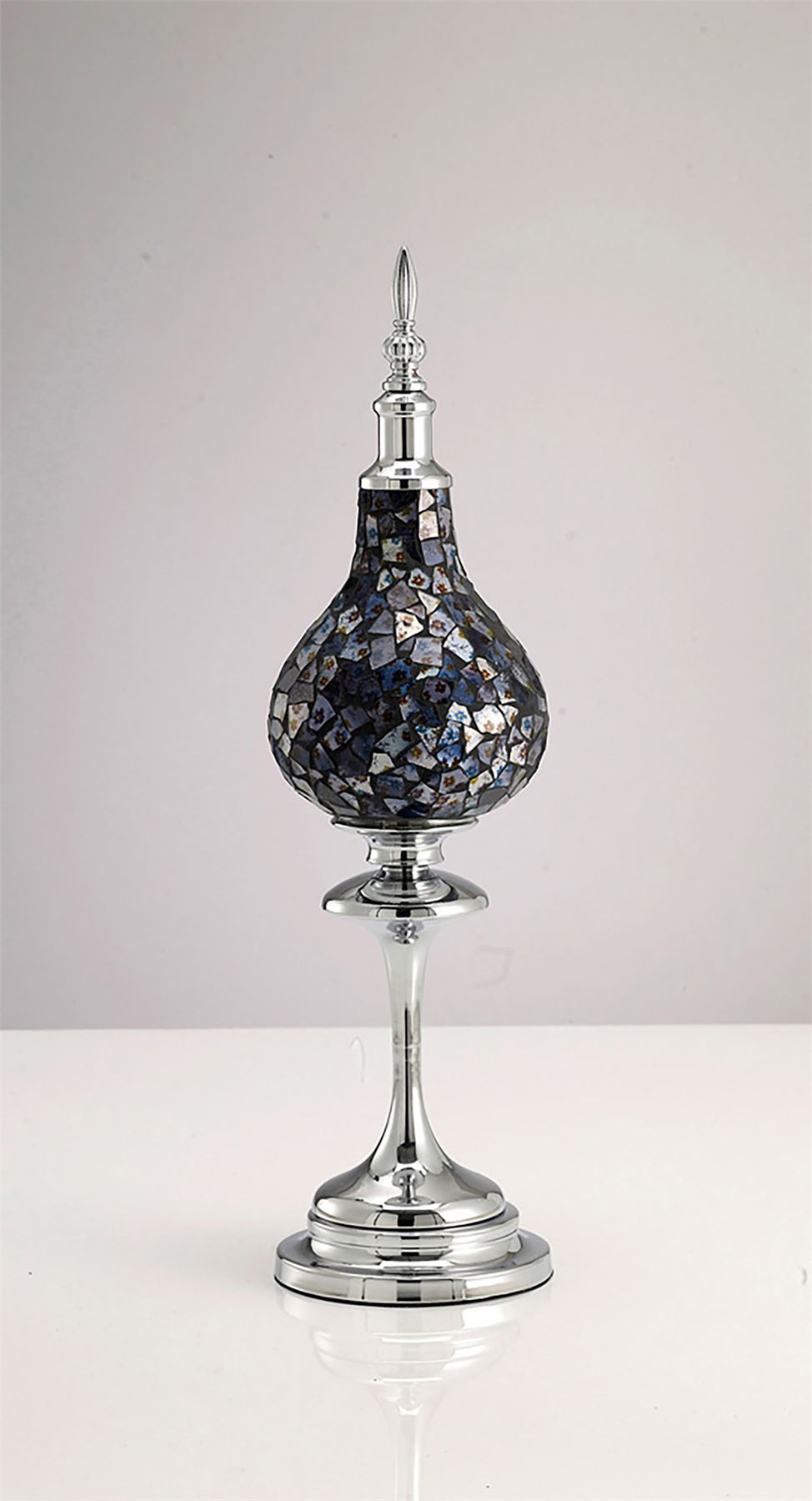 Diyas Home (DH) Myra Mosaic Ornament Small Blue/Silver Mosaic