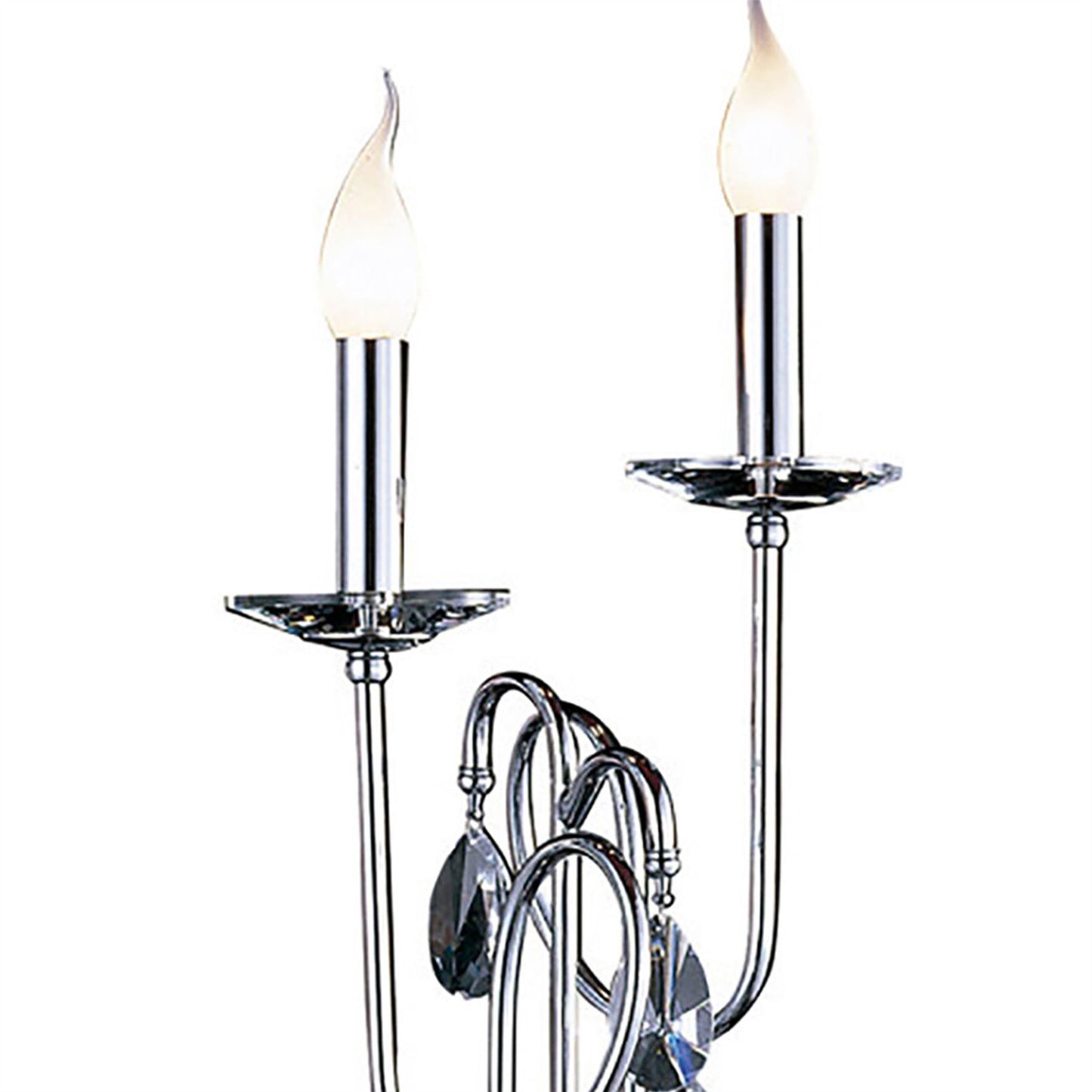 Diyas Danya Crystal Table Lamp 2 Light E14 Polished Chrome