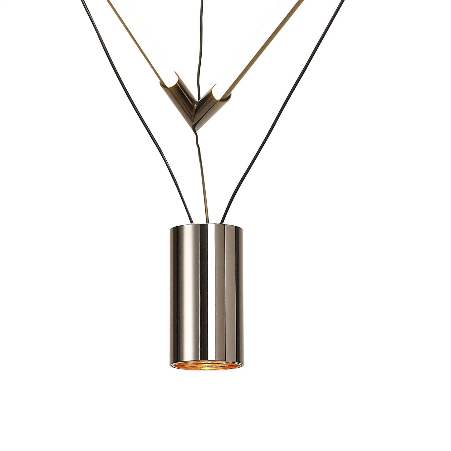 Mantra Electra Small Pendant 7W + 14W LED, 3000K, 1600lm, Black/Black Chrome/White Acrylic, 3yrs Warranty