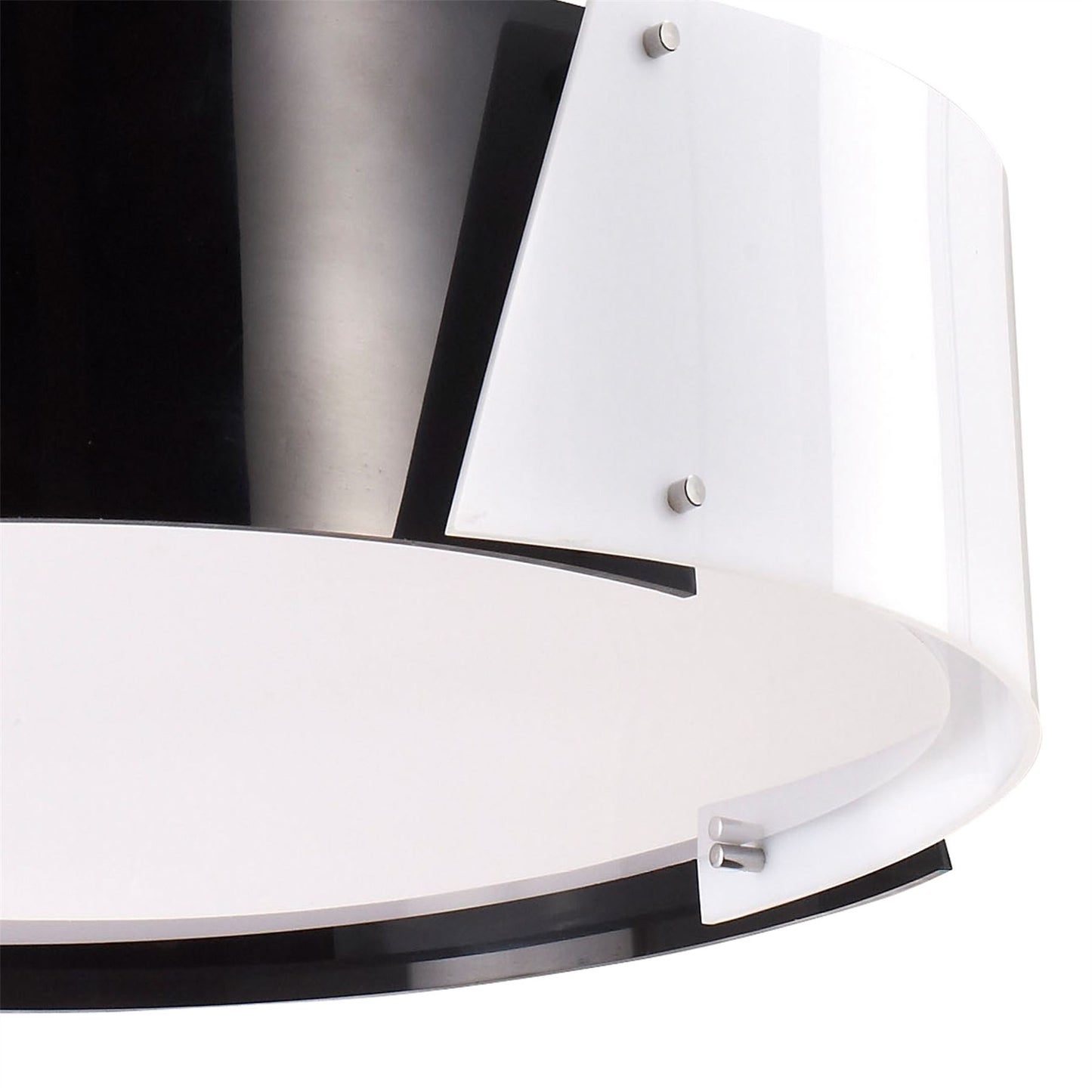 Diyas Dakota 57cm Small 4 Light E27 Polished Chrome/Black & White Acrylic Ceiling Pendant Light Fitting
