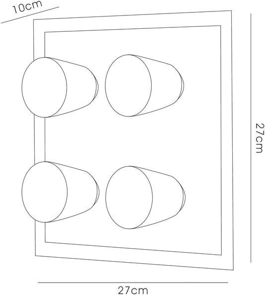 Diyas IP44 Cone Flush 4 Light G9 Polished Chrome & Aluminium/Opal Glass Ceiling Light Fitting