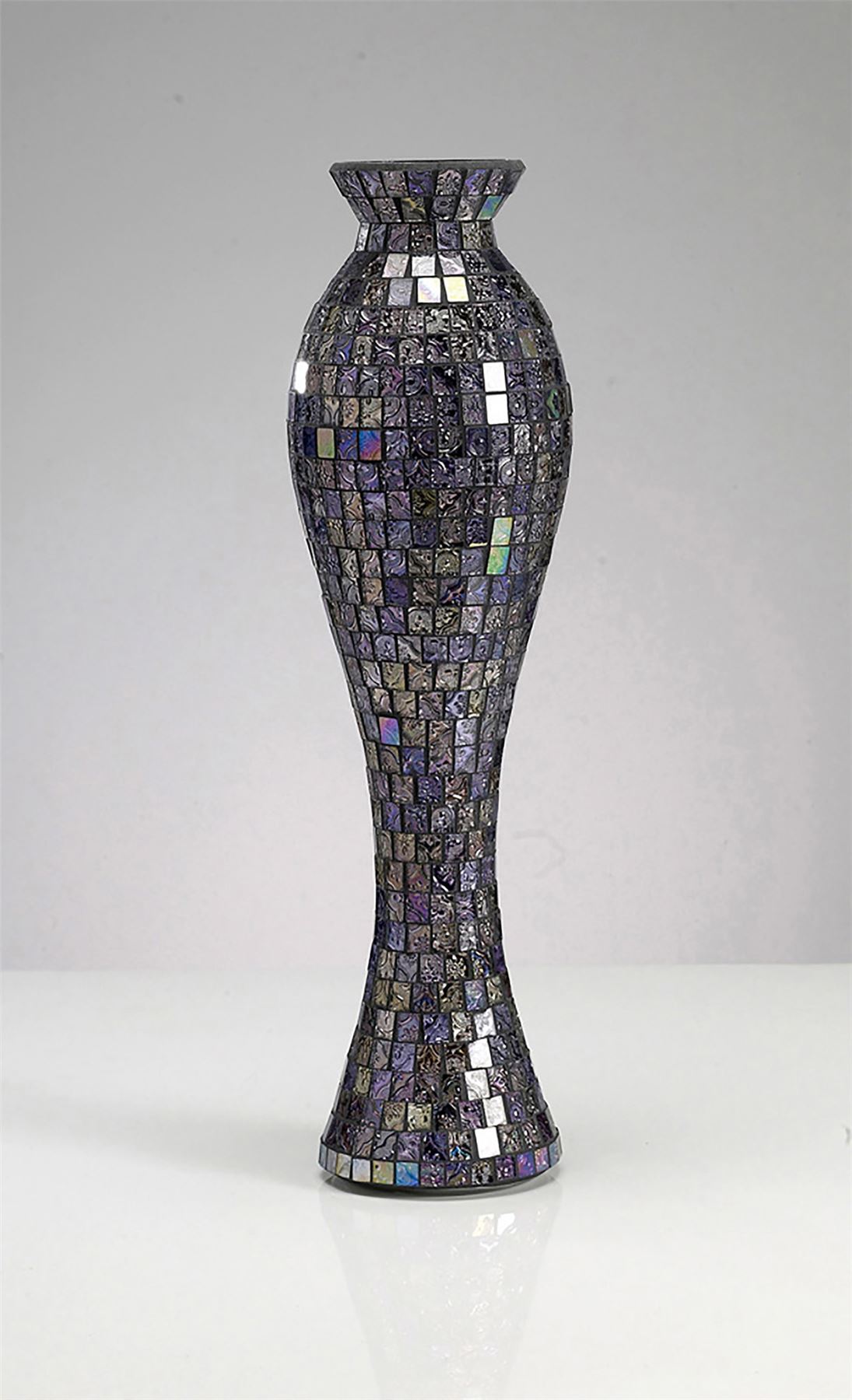 Diyas Home (DH) Carissa Mosaic Vase Large Purple/Multi-Colour Mosaic