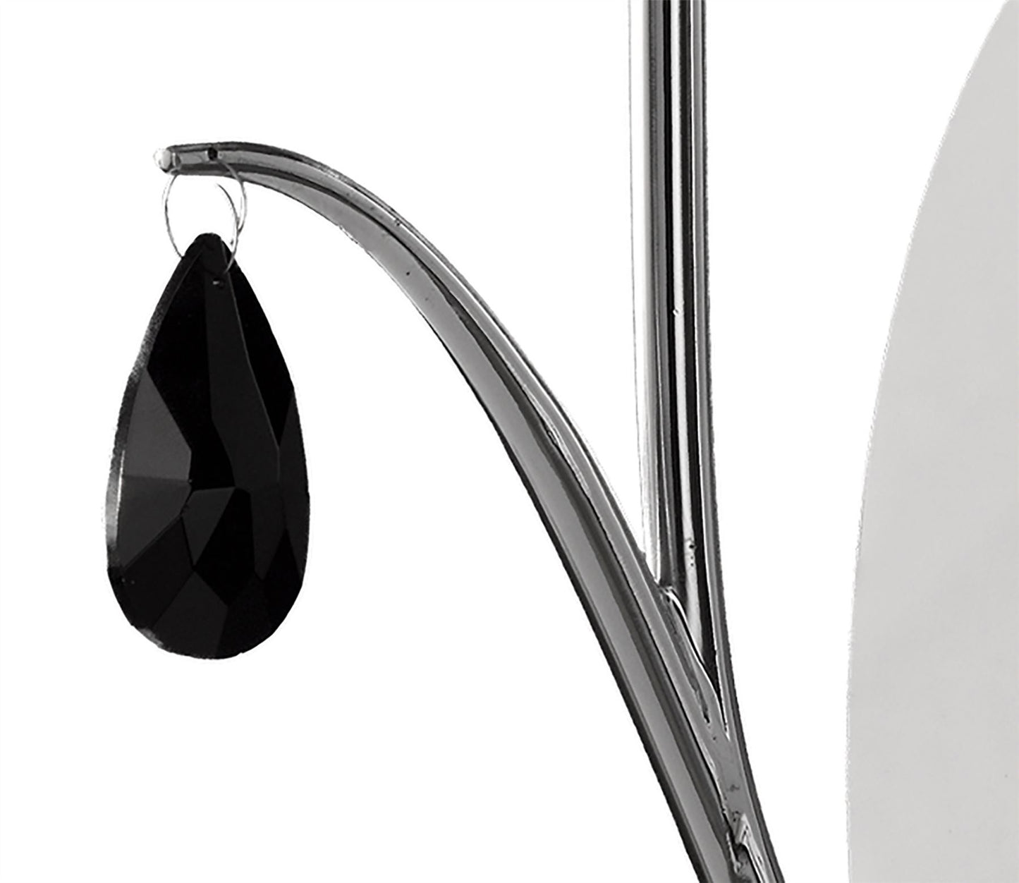 Mantra M6317 Andrea Wall Light, 1 x E14 (Max 20W), Polished Chrome, White Shades, Black Crystal Droplets