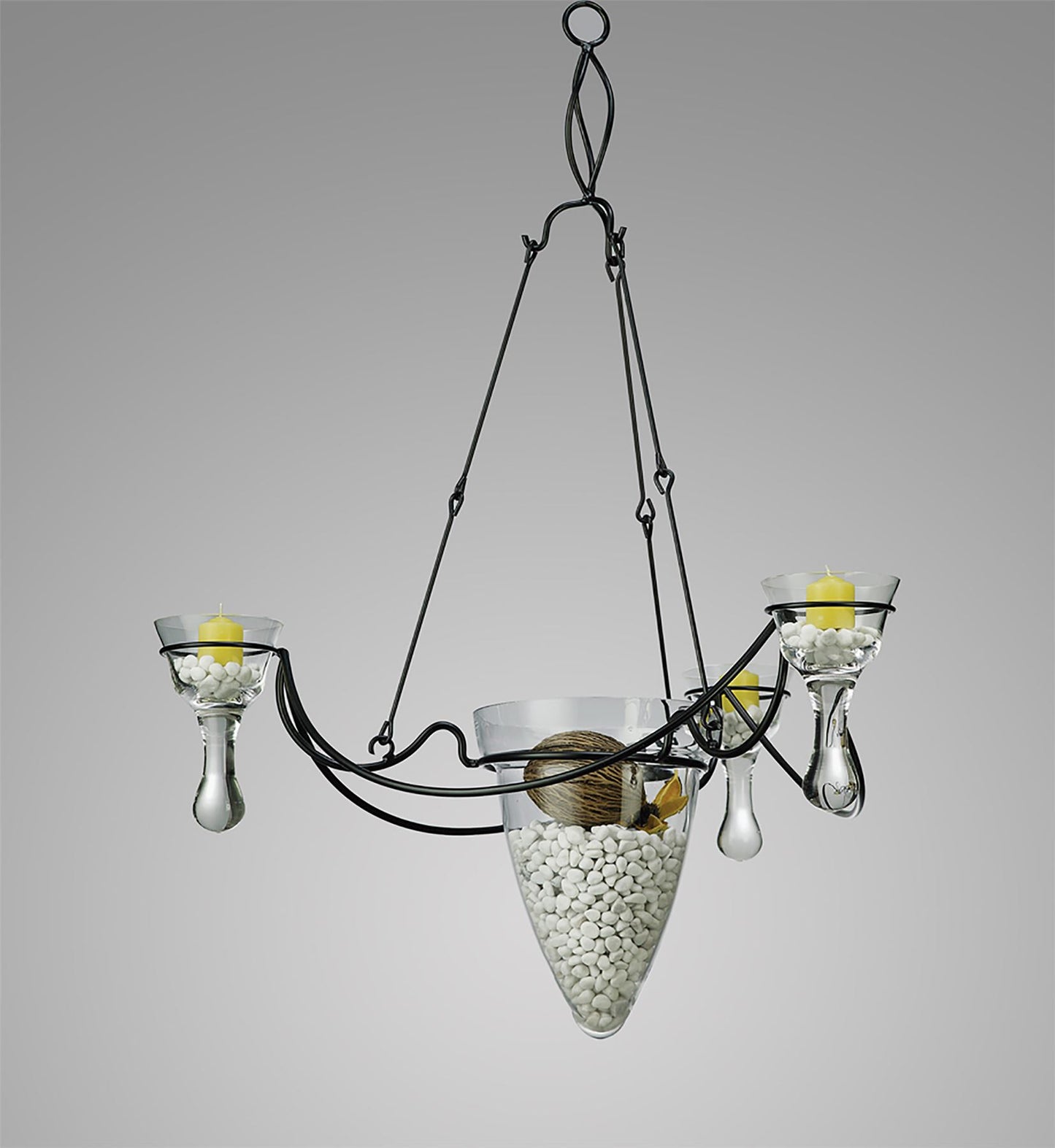 Diyas Home (DH) Tessa 3 Arm Polished Chrome/Clear Glass Ceiling Pendant Light Fitting