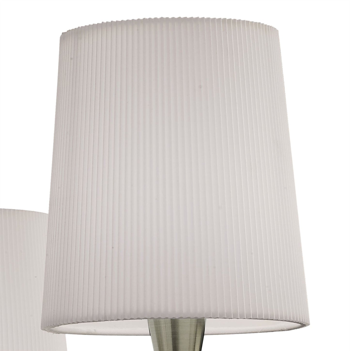 Mantra Mara Table Lamp 2 Light E14, Antique Brass with Ivory White Shades