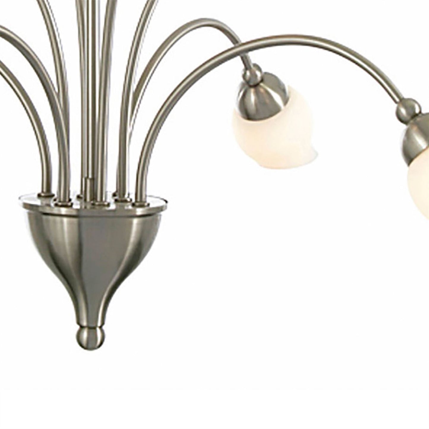 Diyas Rimini 61cm 8 Light G9 Satin Chrome/Opal Glass Ceiling Pendant Light Fitting